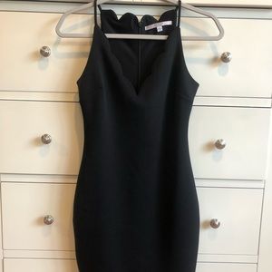 Black Scalloped Neckline Guess Dress